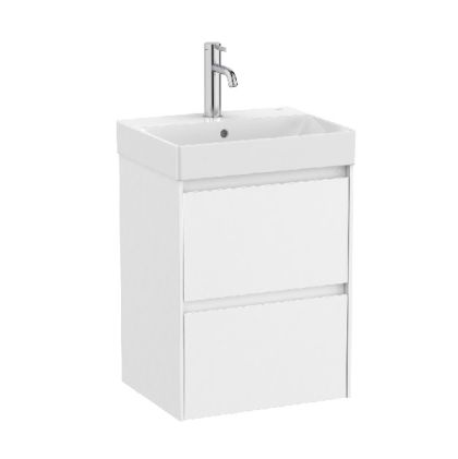 ROCA ONA COMPACT 45 Мебел Unik с две чекмеджета и централен умивалник Бял Мат 