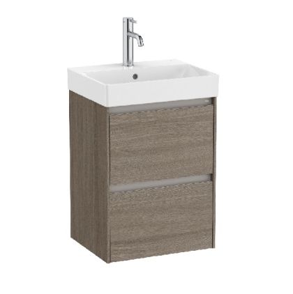 ROCA ONA COMPACT 45 Мебел Unik с две чекмеджета и централен умивалник Dark Elm 