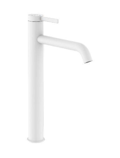 ROCA ONA Висок смесител за умивалник с клик-клак Бял Мат 