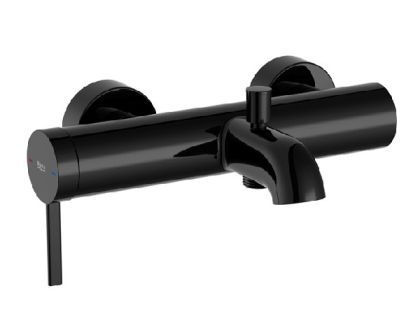 ROCA ONA Стенен смесител за вана-душ с автоматичен превключвател Titanium Black 