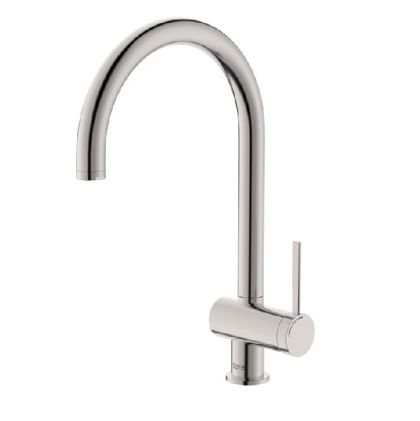 ROCA ONA Смесител за кухненска мивка с извит въртящ се чучур Stainless Steel Finish A5A841FSM0