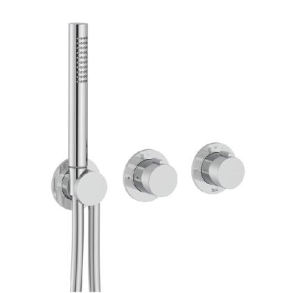 ROCA T-MULTI Вграден термостатичен смесител за душ с два изхода Хром