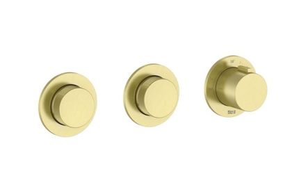 ROCA T-MULTI Вграден термостатичен смесител за душ с два изхода Brushed Brass