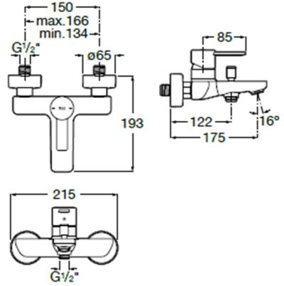 TARGA смесител вана и душ хром
