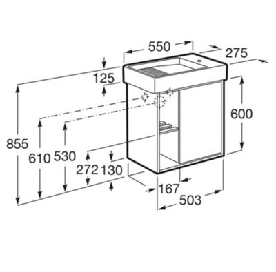 Roca TURA мебел компактен с умивалник Light Terracota