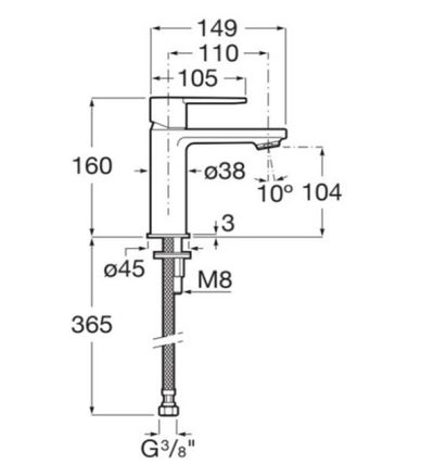 TARGA смесител за умивалник ЧЕРЕН МАТ