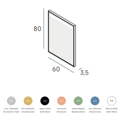 LINE Луксозно огледало със цветна рамка и LED осветление 100х80см