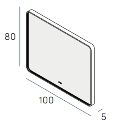TANGO Луксозно огледало със цветна рамка и LED осветление 100х80см