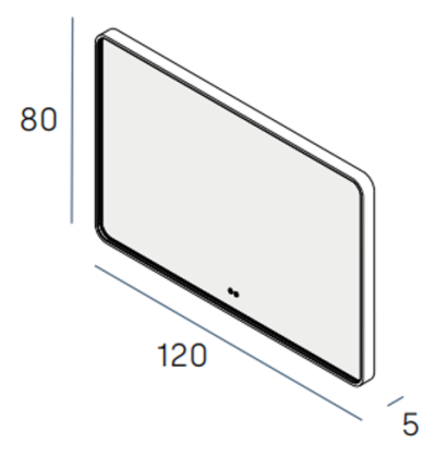TANGO Луксозно огледало със цветна рамка и LED осветление 120х80см