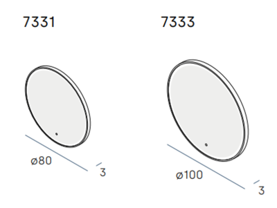 SUN Луксозно огледало MT  с LED осветление и цветна рамка Ф1000