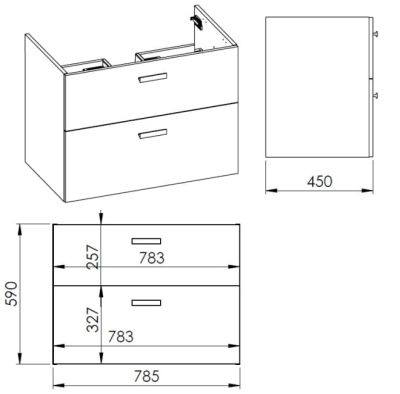 Roca ROMA PLUS 80 мебел за баня с умивалник антрацит