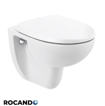 VICTORIA RIMLESS Стенна тоалетна без ръб, плавен капак и казанче ACTIVE с бутон Хром / Черен