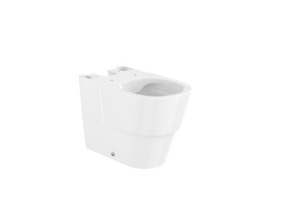 TURA Тоалетна чиния за моноблок с двойно оттичане, долепен до стената, Rimless® - Бял гланц Superglaze®