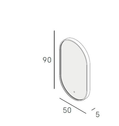 SWING Луксозно огледало MT  с LED осветление и цветна рамка 50/90см