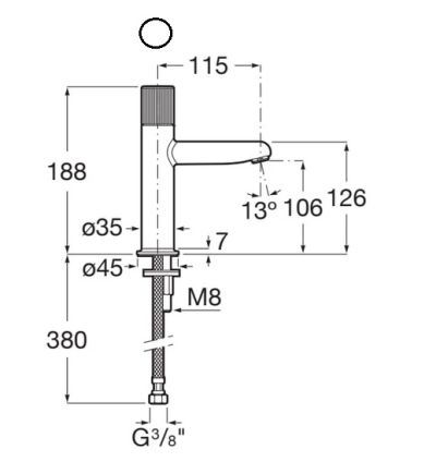 NU Смесител за умивалник с ръкохватка STRIPES в цвят Mint Green