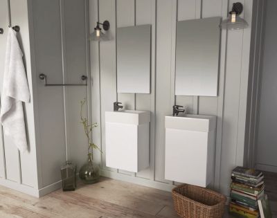 ISIK Мебел за баня с умивалник 40, ляв смесител, леви панти