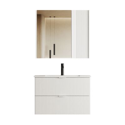 BRISBANE WHITE 80 комплект горен и долен шкаф за баня с умивалник 