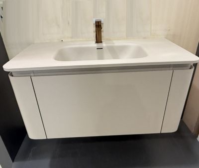 MELBOURNE BEIGE Мебел за баня 100 cm с умивалник с извити чекмеджета