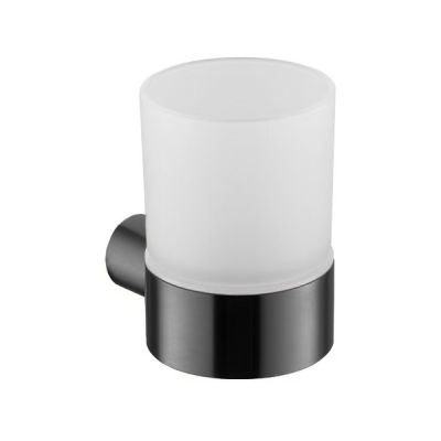 LOTUS стъклена чаша за баня ЧЕРЕН МАТ