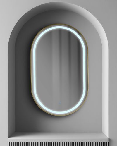 GRANADA 55 x 90 огледало с осветелние и ЗЛАТО МАТ рамка