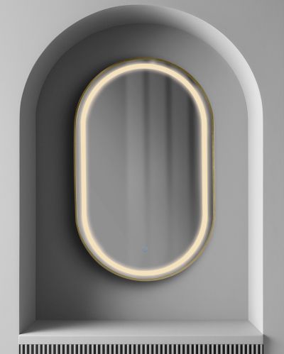 GRANADA 55 x 90 огледало с осветелние и ЗЛАТО МАТ рамка