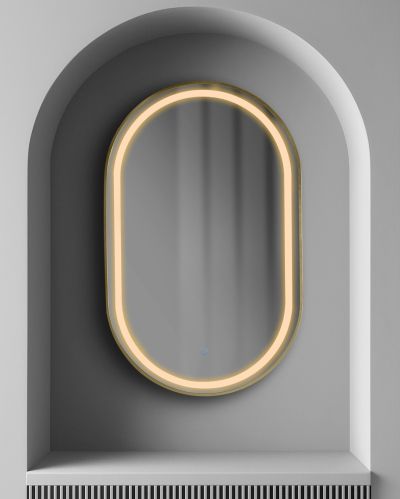 GRANADA 55 x 90 огледало с осветелние и ЗЛАТО МАТ рамка