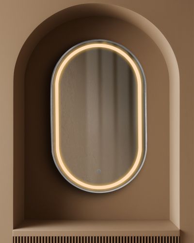 GRANADA 55 x 90 огледало с осветелние и ХРОМ МАТ рамка