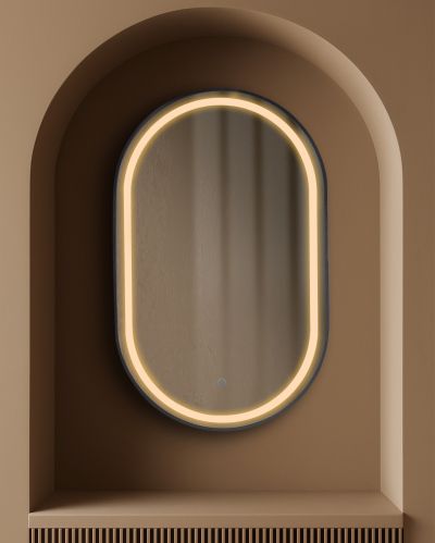 GRANADA 55 x 90 огледало с осветелние ЧЕРЕН МАТ рамка