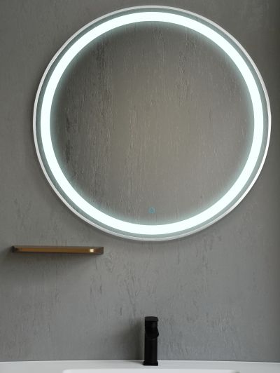 RONDA 70 огледало с осветелние и ХРОМ МАТ рамка