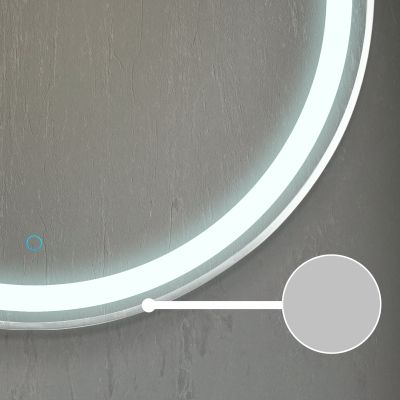 RONDA 70 огледало с осветелние и ХРОМ МАТ рамка