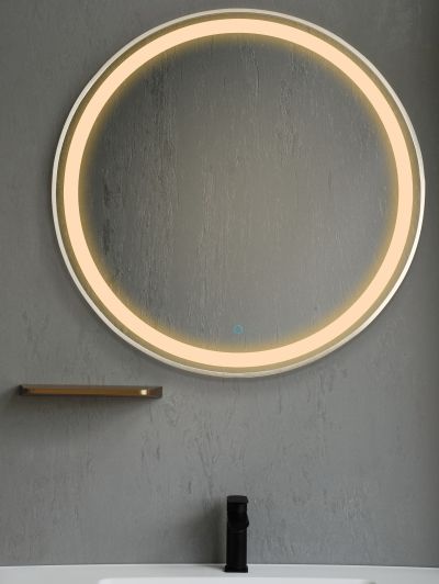 RONDA 70 огледало с осветелние и ХРОМ МАТ рамка