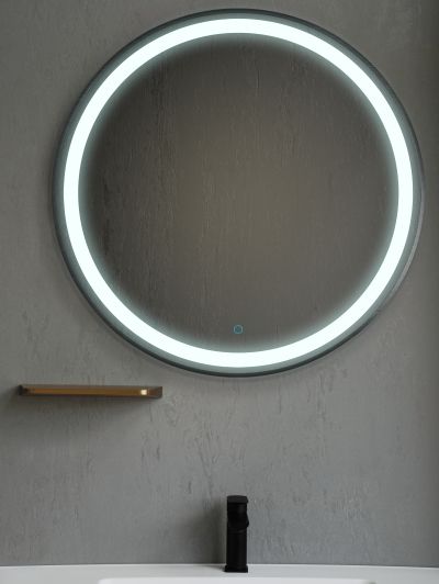 RONDA 70 огледало с осветелние и ЧЕРЕН МАТ рамка