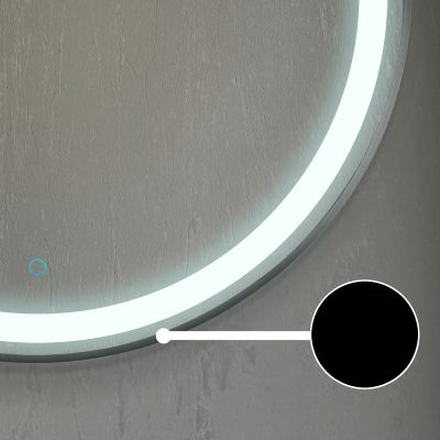 RONDA 70 огледало с осветелние и ЧЕРЕН МАТ рамка