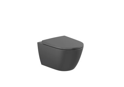 ONA Стенна тоалетна Black Mat с конструкция DUPLO, капак плавно затваряне