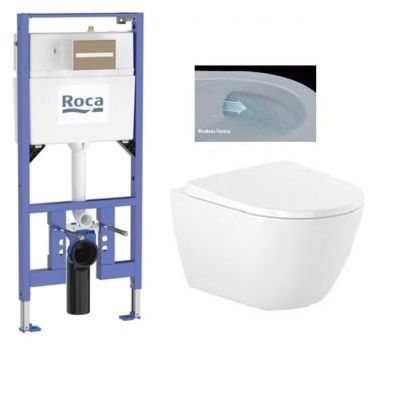 ONA Стенна тоалетна VORTEX с конструкция DUPLO S compact, капак плавно затваряне