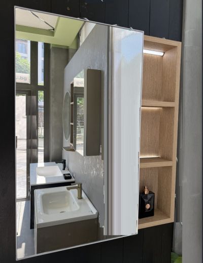 ALUMINA Горен шкаф с осветление 680/600/130 ДЪРВЕСЕН