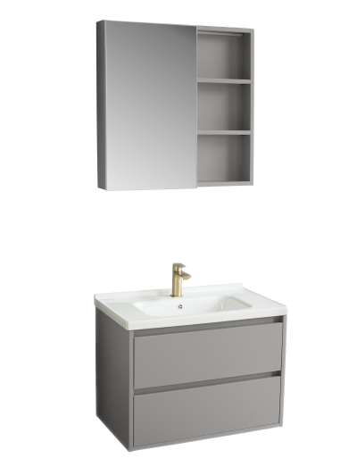 ALUMINA Горен шкаф с осветление 680/600/130 СВЕТЛО СИВ