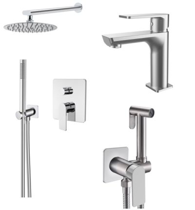 Комплект смесители LOTUS HROM МАТ вграден душ