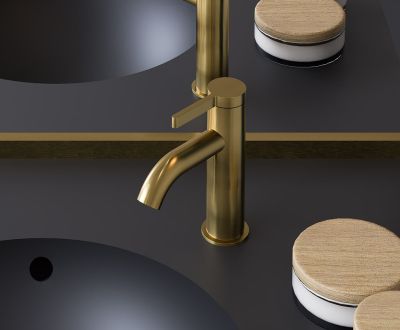 URBAN FLOW едноръковхатков смесител за умивалник, цвят матирано злато