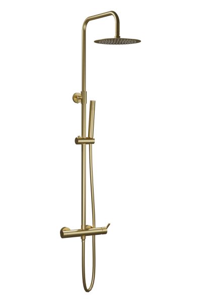 URBAN FLOW двупътна душ-колона  с ръкохватка, цвят матирано злато