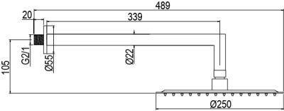 URBAN FLOW двупътна душ-система за вграждане с ръкохватка, цвят DARK GREY