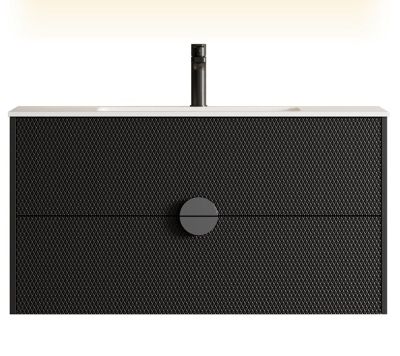 HOBART BLACK мебел с умивалник 90 и две релефни чекмеджета