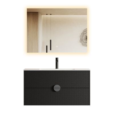 HOBART BLACK мебел с умивалник 90 и две релефни чекмеджета