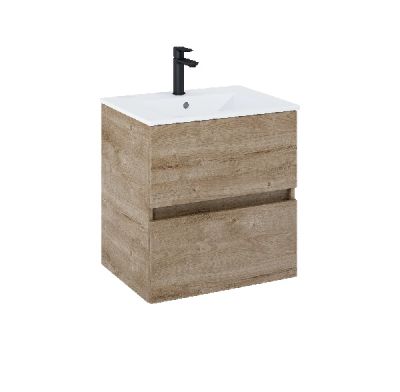 Cube-N ROCA Дъб 55см базов модул с две чекмеджета и умивалник