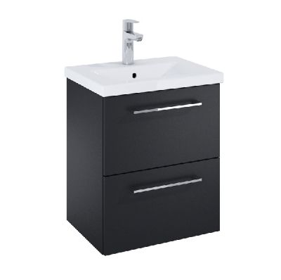 Roca ROMA COMPACT 515мм мебел за баня с умивалник Черен Мат с две чекмеджета 