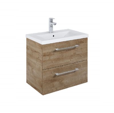 Roca ROMA COMPACT 615мм мебел за баня с умивалник Дъб с две чекмеджета 