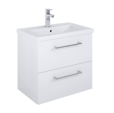 Roca ROMA COMPACT 615мм мебел за баня с умивалник Бял гланц с две чекмеджета