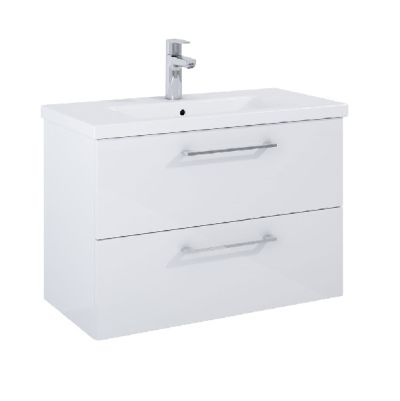 Roca ROMA COMPACT 815мм мебел за баня с умивалник Бял гланц с две чекмеджета 