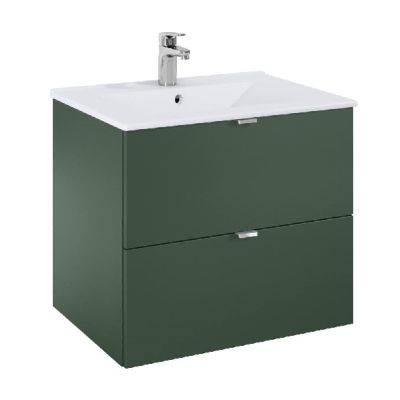 ROCA ELEGANT PLUS МДФ мебел с две чекмеджета и умивалник 613мм зелен цвят дръжките се поръчват отделно 