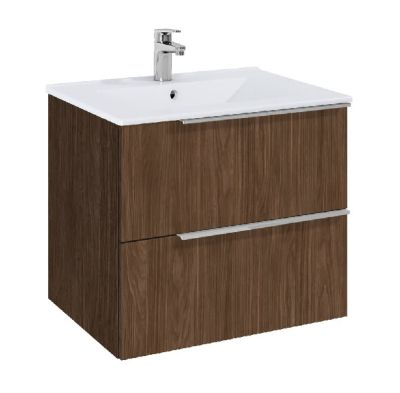  ROCA ELEGANT PLUS МДФ мебел с две чекмеджета и умивалник 613мм цвят Орех дръжките се поръчват отделно 